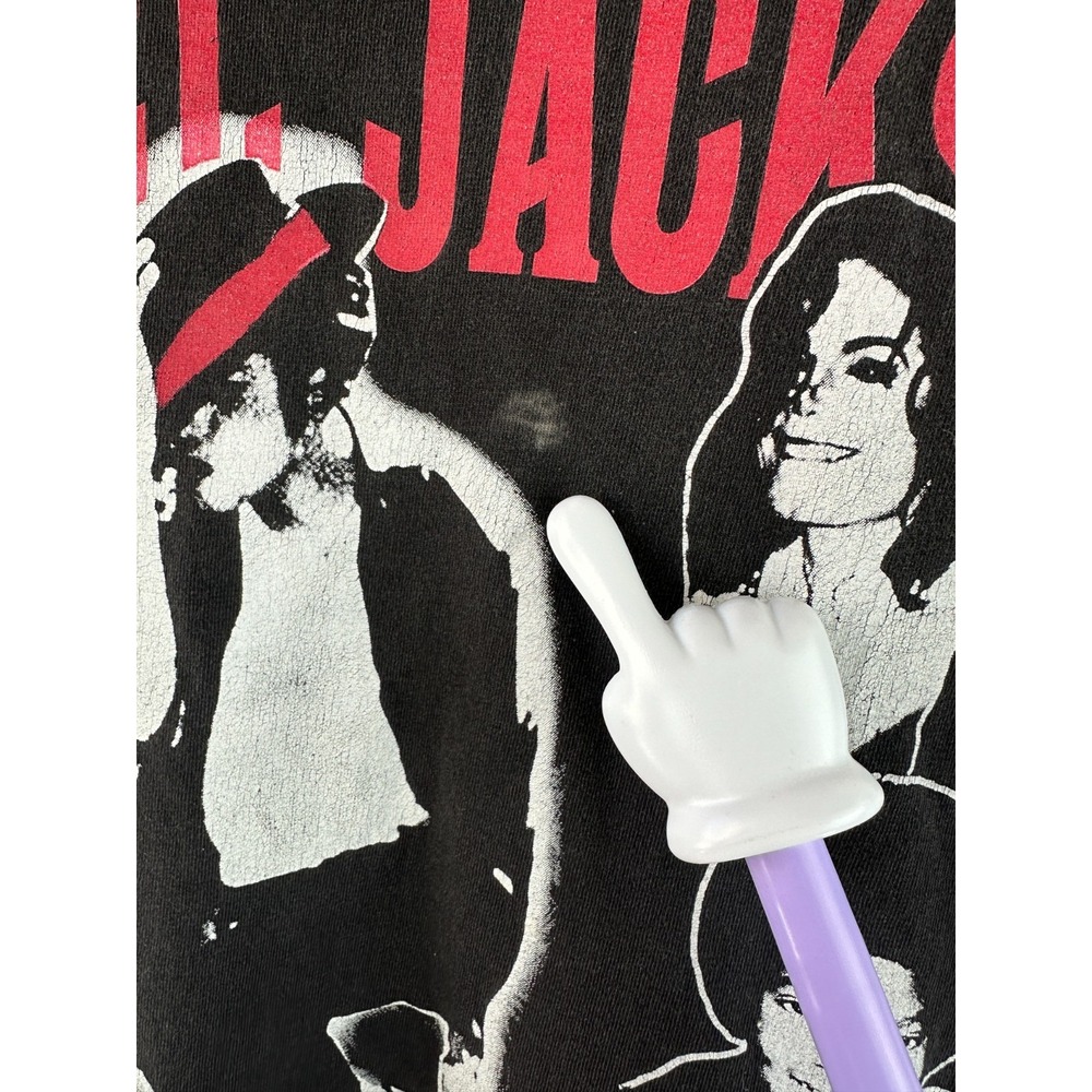 MICHAEL JACKSON T-Shirt M GRIFFIN Brand Black Cotton RIP Distressed Flawed *Read - Picture 6 of 13